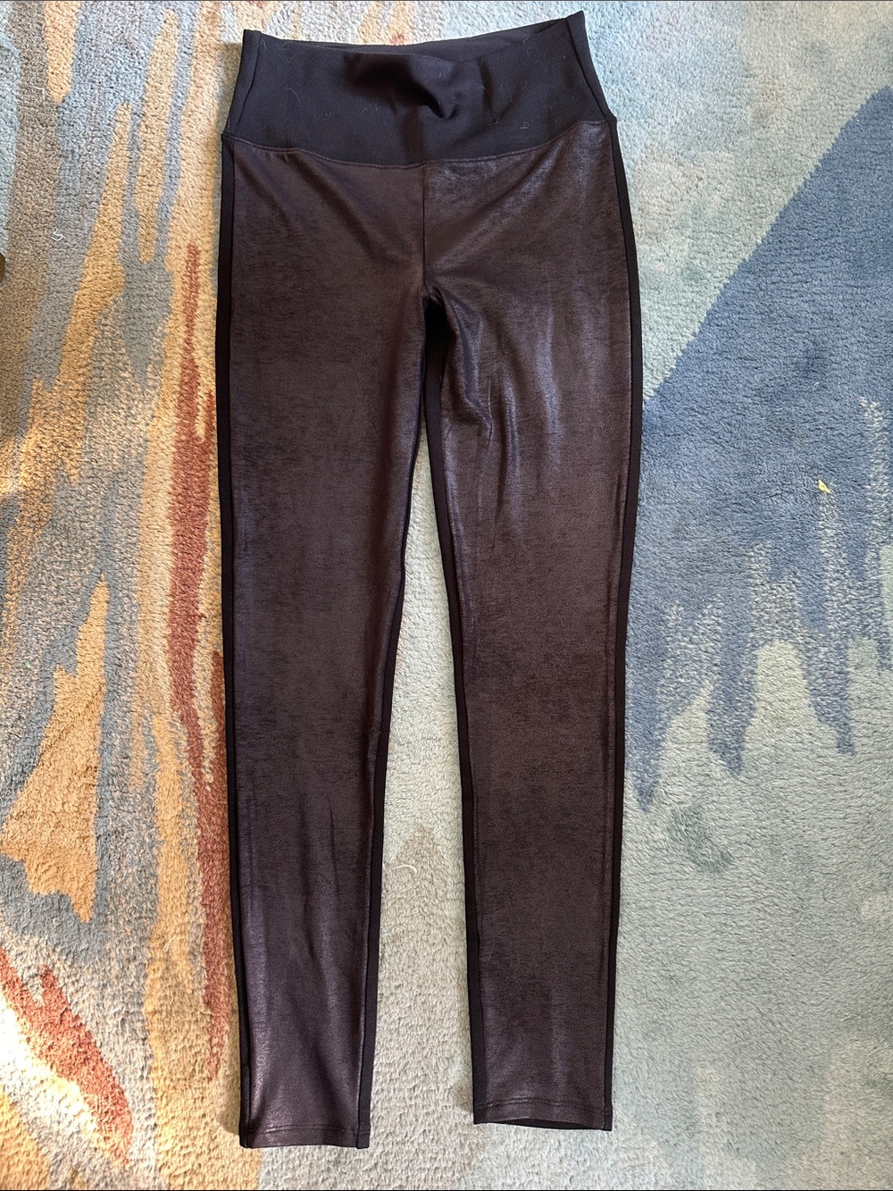 Red Hot Black High-Rise Faux-Leather Leggings